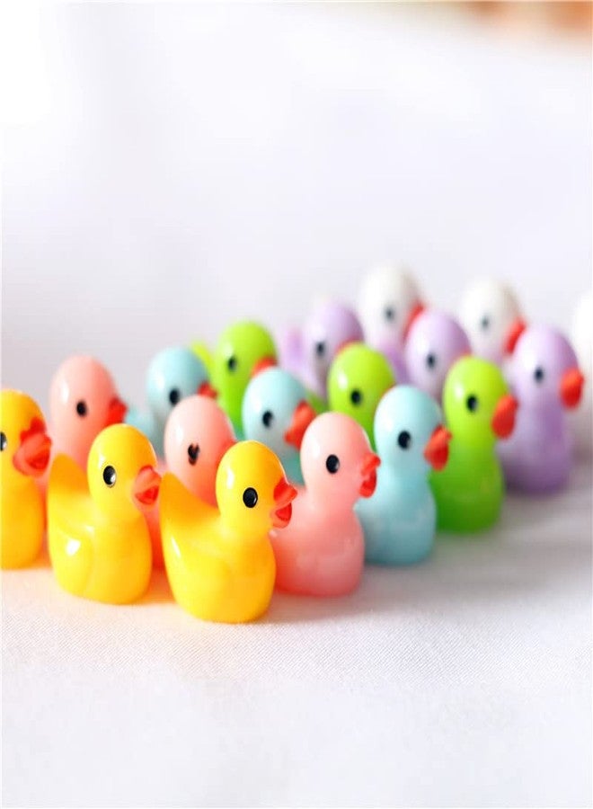 CHAKANLX 100pcs Mini Resin Duck 10 Colors, These Little Ducks Can Be Used in Miniature Gardens, They are Best Gifts for Christmas, Birthday Party, Halloween（Random Color） - Image 4